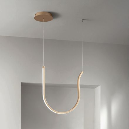 Enkel upphängningslampa med LED-ljus i målad metall - gran Viadurini