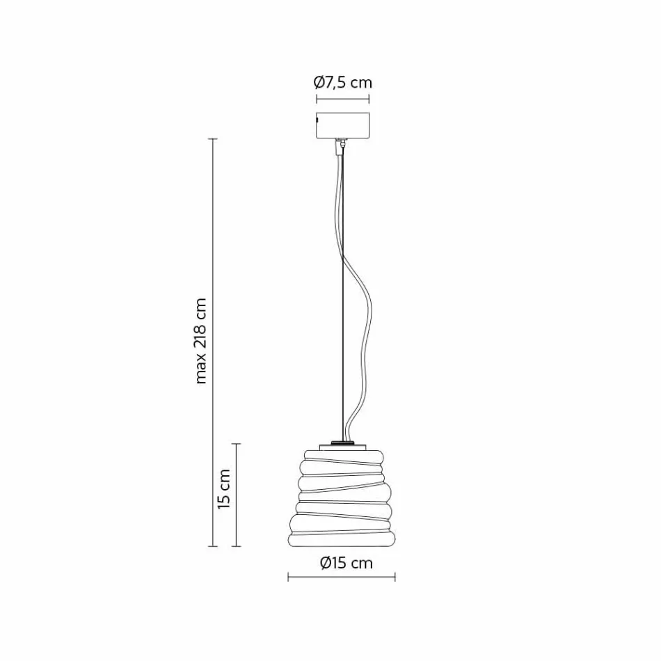 Vardagsrumsupphängningslampa i vitt satenglas 3 mått - mjukt Viadurini