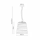 Vardagsrumsupphängningslampa i vitt satenglas 3 mått - mjukt Viadurini