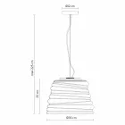 Vardagsrumsupphängningslampa i vitt satenglas 3 mått - mjukt Viadurini