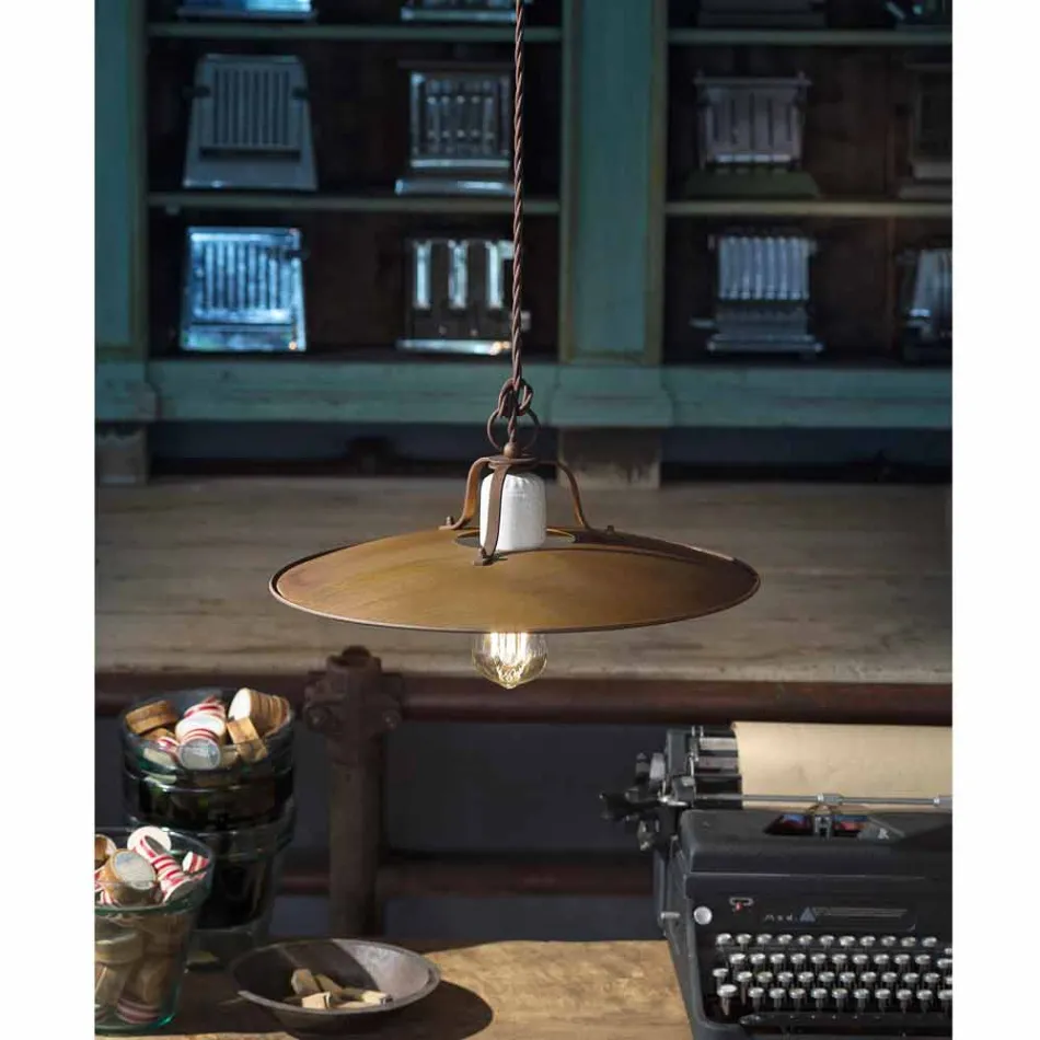 Taklampa Ferroluce hantverk industriell stil Viadurini