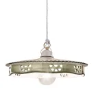 Vintage keramik och handgjord taklampa i järn - Alessandria Viadurini