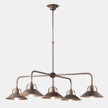Vintage Design upphängningslampa med 5 lampor i mässing - Cascina av Il Fanale Viadurini