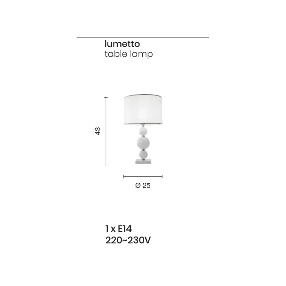 Klassisk stödlampa i italienskt hantverksglas och metall - Memore Viadurini