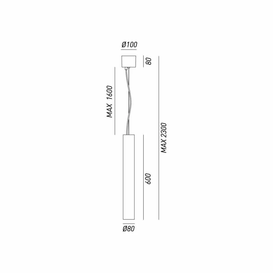 cylindriska taklampa Ø8 Gira Il Fanale Viadurini