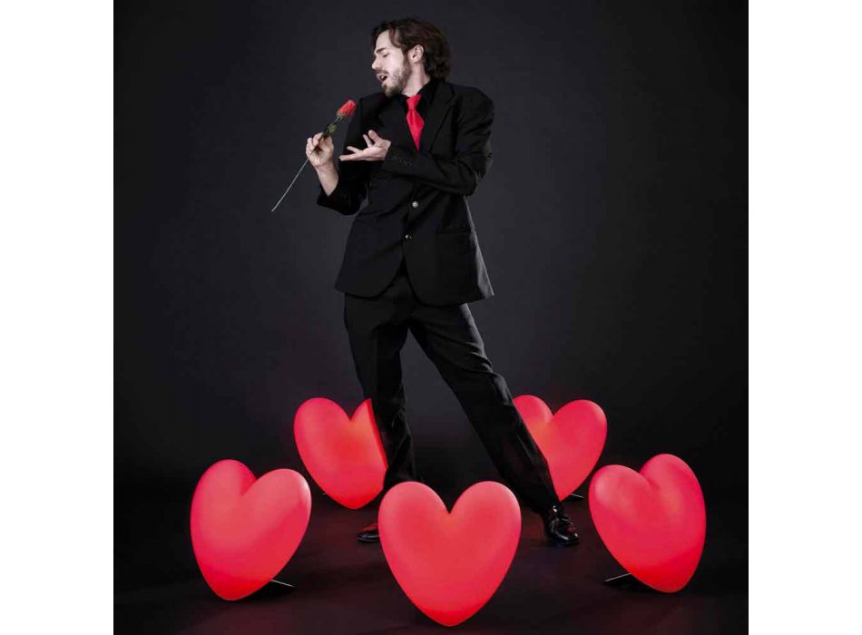 Färgad Slide Kärlek bordslampa hjärta gjord i Italien Viadurini