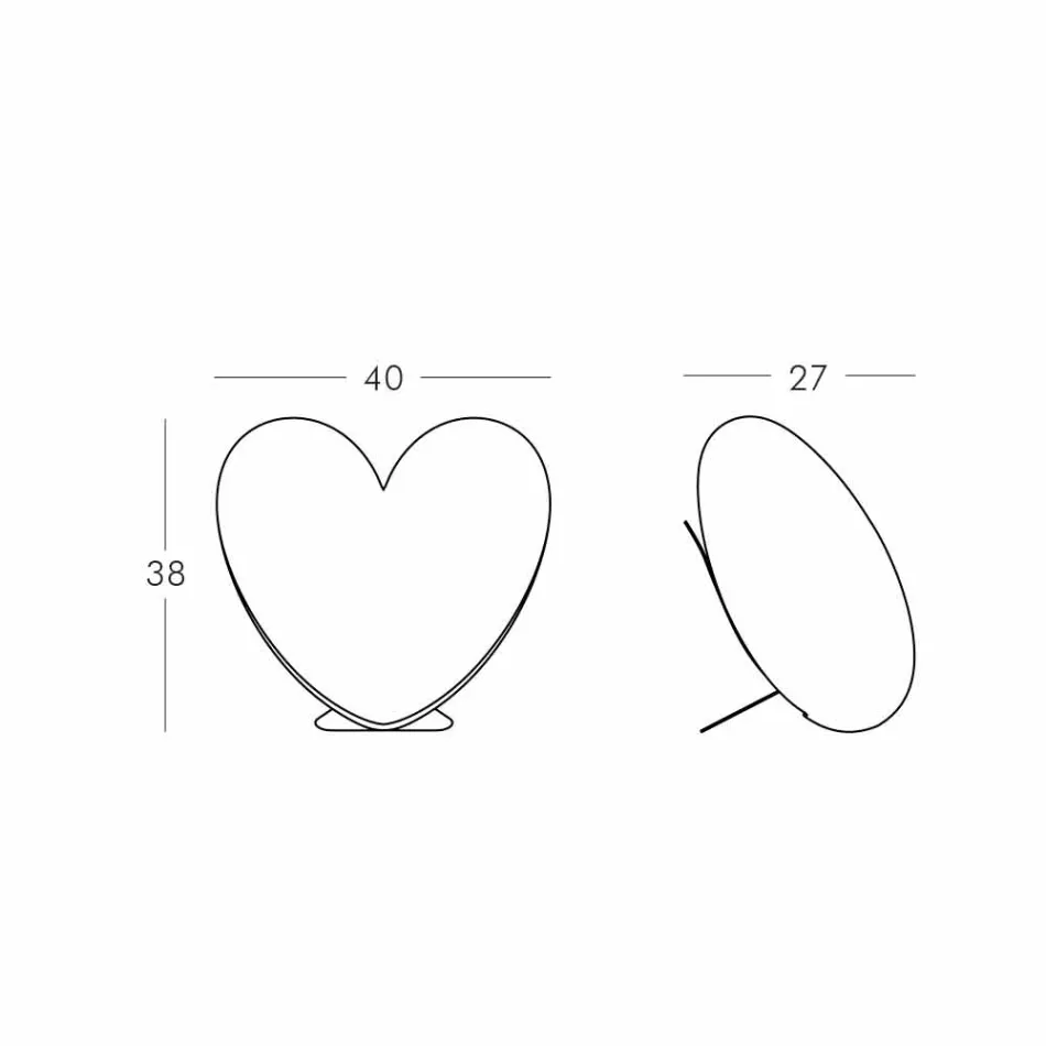 Färgad Slide Kärlek bordslampa hjärta gjord i Italien Viadurini