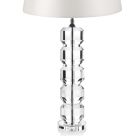 Basstödslampa i kristall och cylindrisk tyg lampskärm - Crocca Viadurini