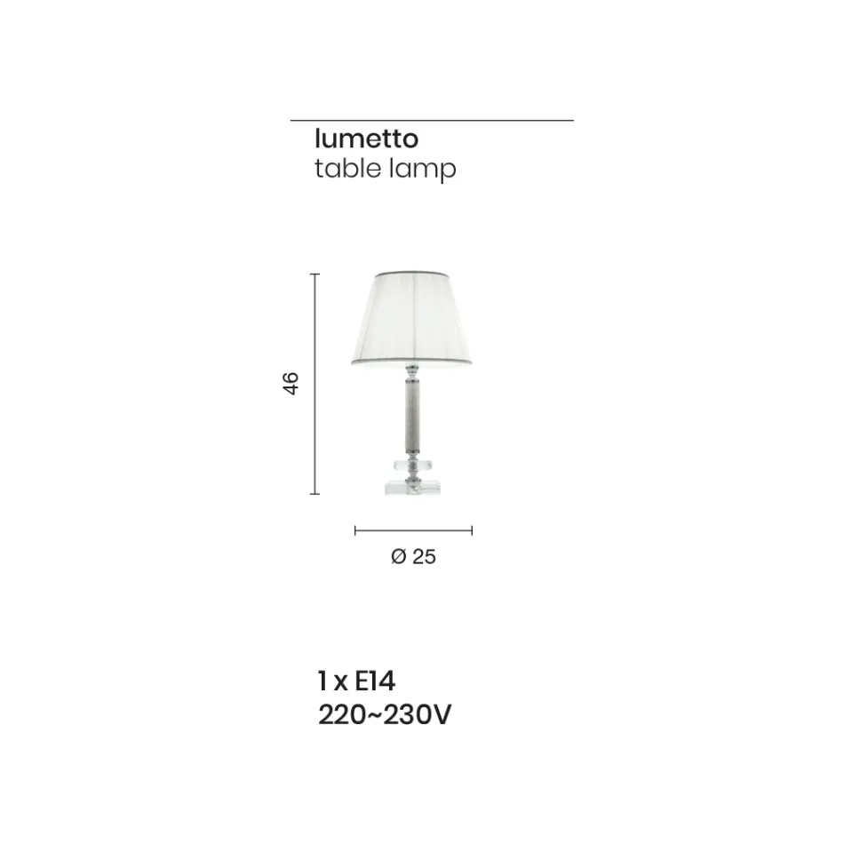 Klassisk stödlampa i guldmetall, kristall och lampskärm - Similo Viadurini