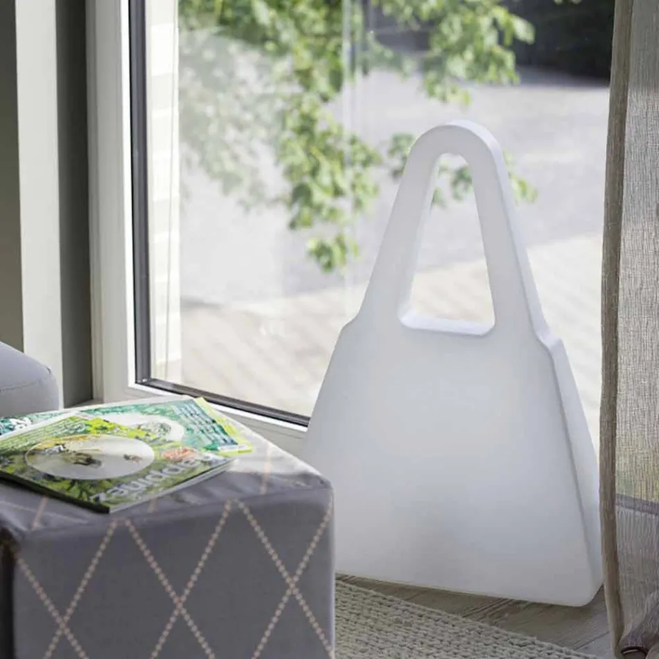 Bordslampa i vit plast av modern design för inomhus - Borsastar Viadurini