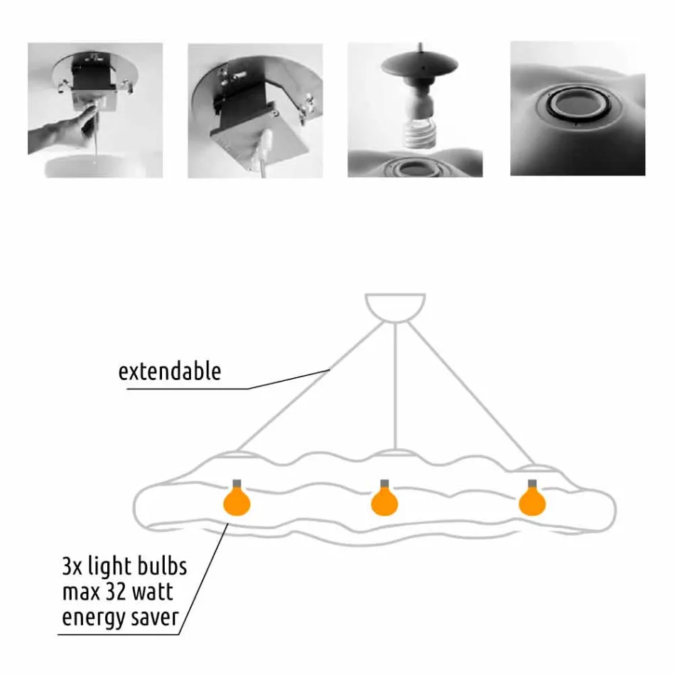 Utomhus design upphängningslampa i polyeten - Nefos från Myyour Viadurini