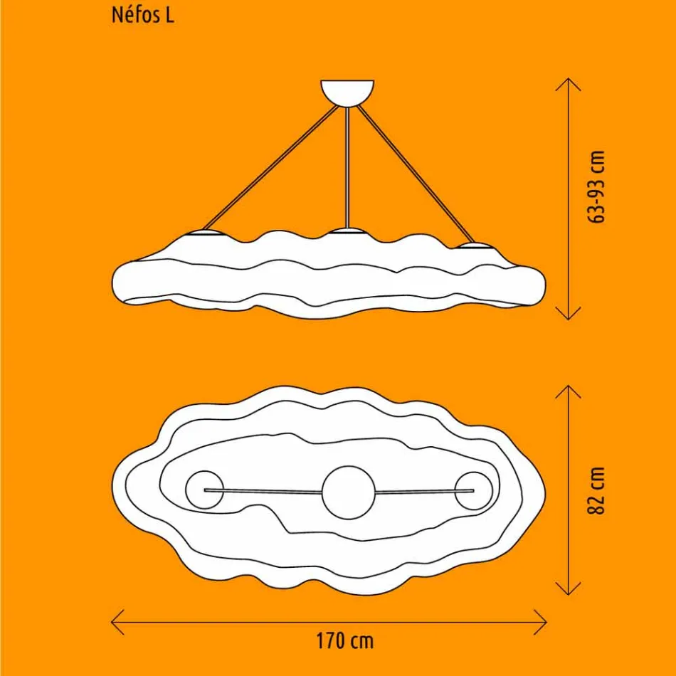 Utomhus design upphängningslampa i polyeten - Nefos från Myyour Viadurini