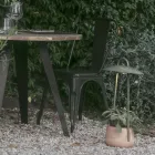 Utomhuslampa med plantering i lera, aluminium och mässing - Cappello Viadurini