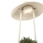 Utomhuslampa med plantering i lera, aluminium och mässing - Cappello Viadurini