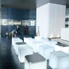 Ljus Slide Cube design utomhus lampa producerad i Italien Viadurini