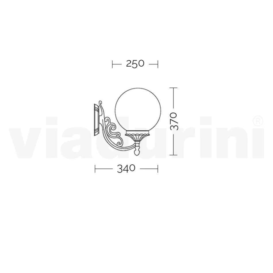 Utomhuslampa i aluminium med opal akrylsfär - Trovaantracit Viadurini