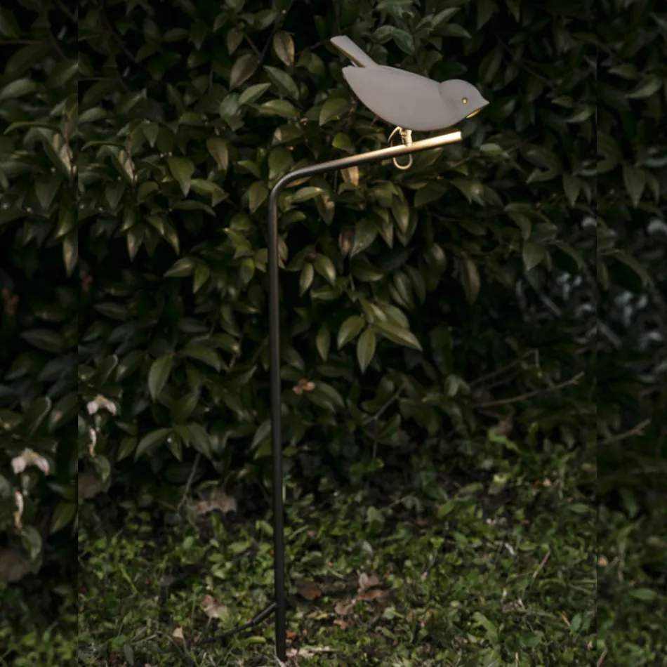 Utomhuslampa i emaljerad toskansk majolika Tillverkad i Italien - Uccellino Viadurini