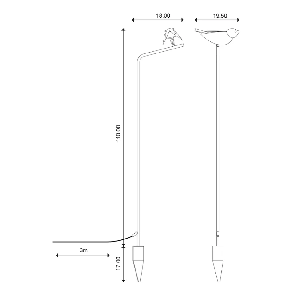 Utomhuslampa i emaljerad toskansk majolika Tillverkad i Italien - Uccellino Viadurini