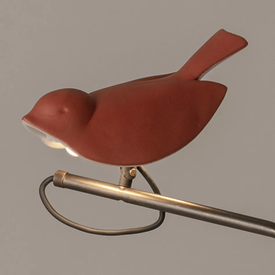 Utomhuslampa i emaljerad toskansk majolika Tillverkad i Italien - Uccellino Viadurini