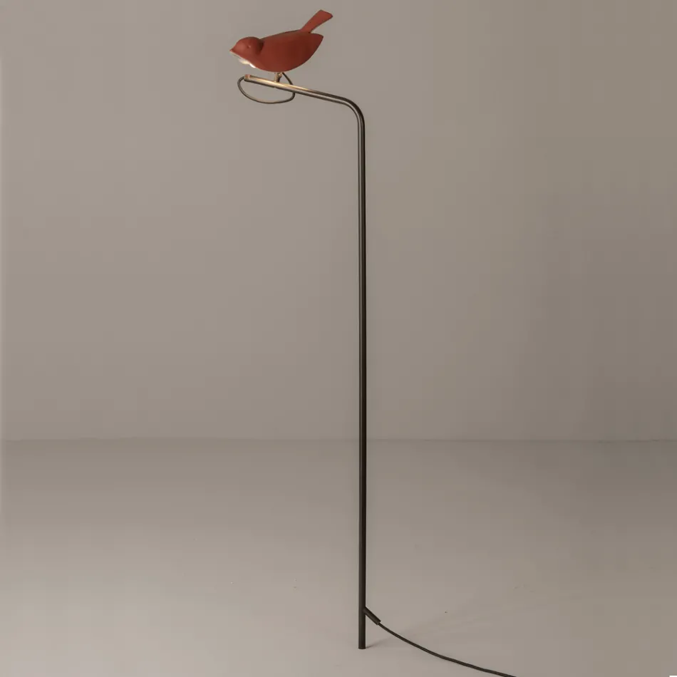 Utomhuslampa i emaljerad toskansk majolika Tillverkad i Italien - Uccellino Viadurini