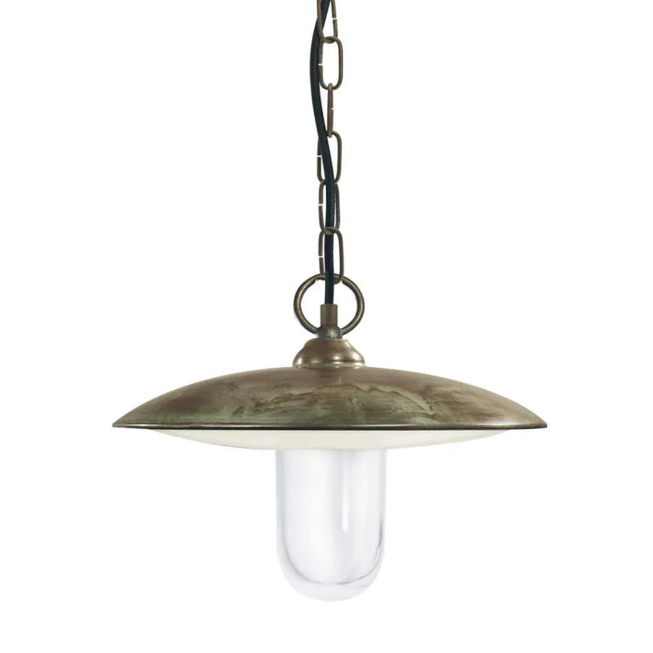 Utomhuslampa i mässing, glas och IP44 Tillverkad i Italien - Drago Viadurini