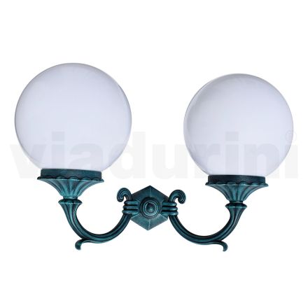 Trädgårdslampa med 2 akryllampor och aluminiumstruktur - Trovanero Viadurini