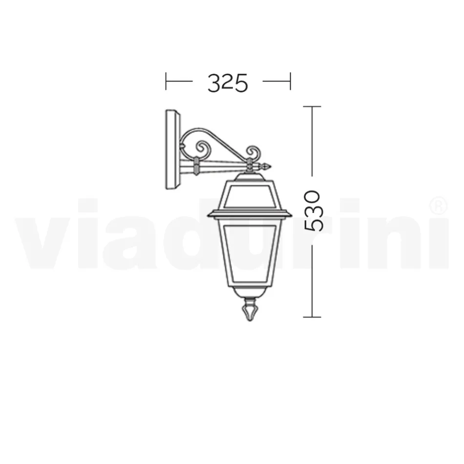 Trädgårdslampa i antracitaluminium och sandblästrat glas - Elric Viadurini