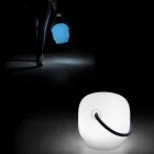 Trädgårdslampa i polyeten med handtag tillverkad i Italien - Galicien Viadurini