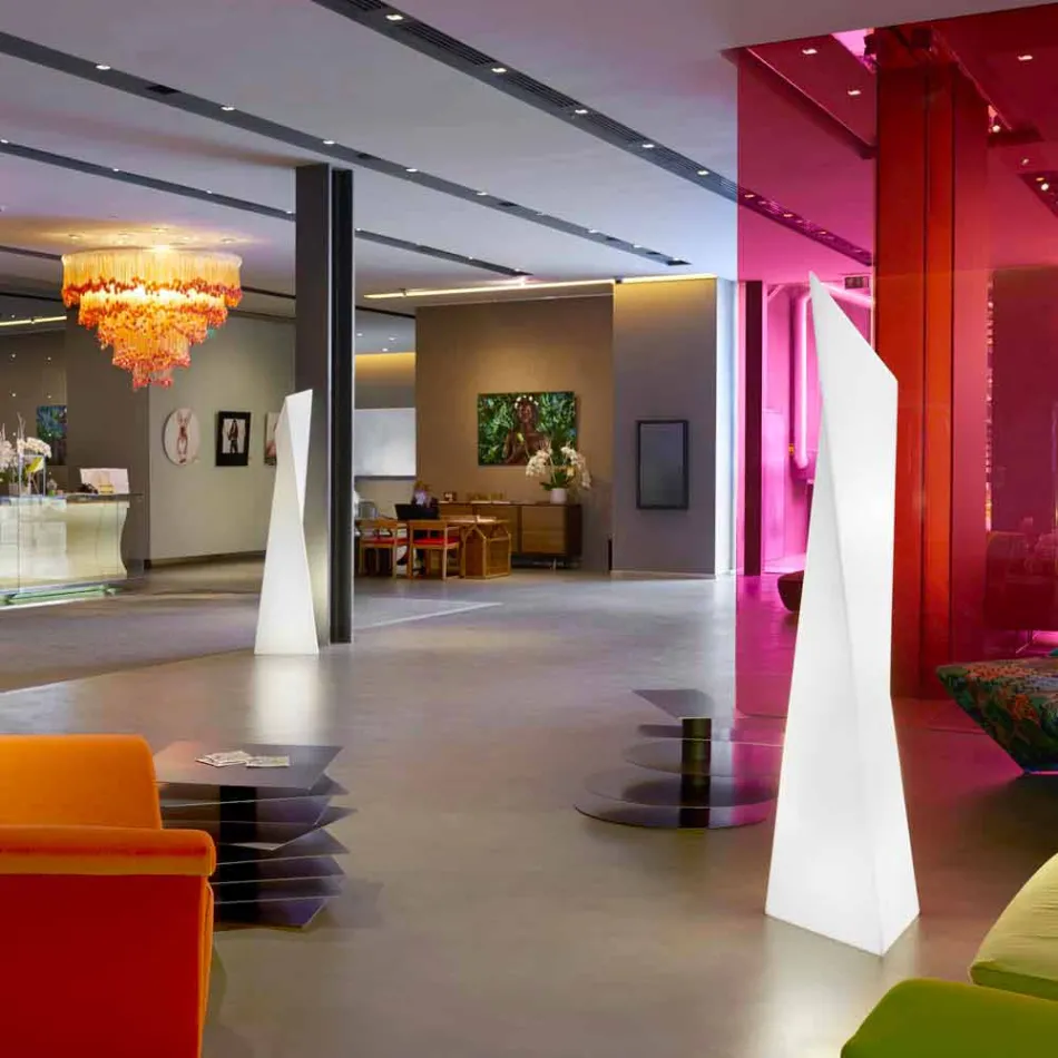 Ljus vit Prisma Slide Manhattan inomhuslampa gjord i Italien Viadurini