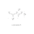 Vägglampa med 2 lampor i handgjort Venedigglas - Ismail Viadurini