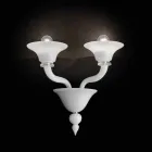 Vägglampa med 2 lampor i handgjort Venedigglas - Ismail Viadurini