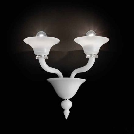 Vägglampa med 2 lampor i handgjort Venedigglas - Ismail Viadurini