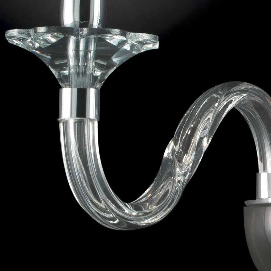 Vägglampa i två glaslampor och Crist Ivy, tillverkad i Italien Viadurini