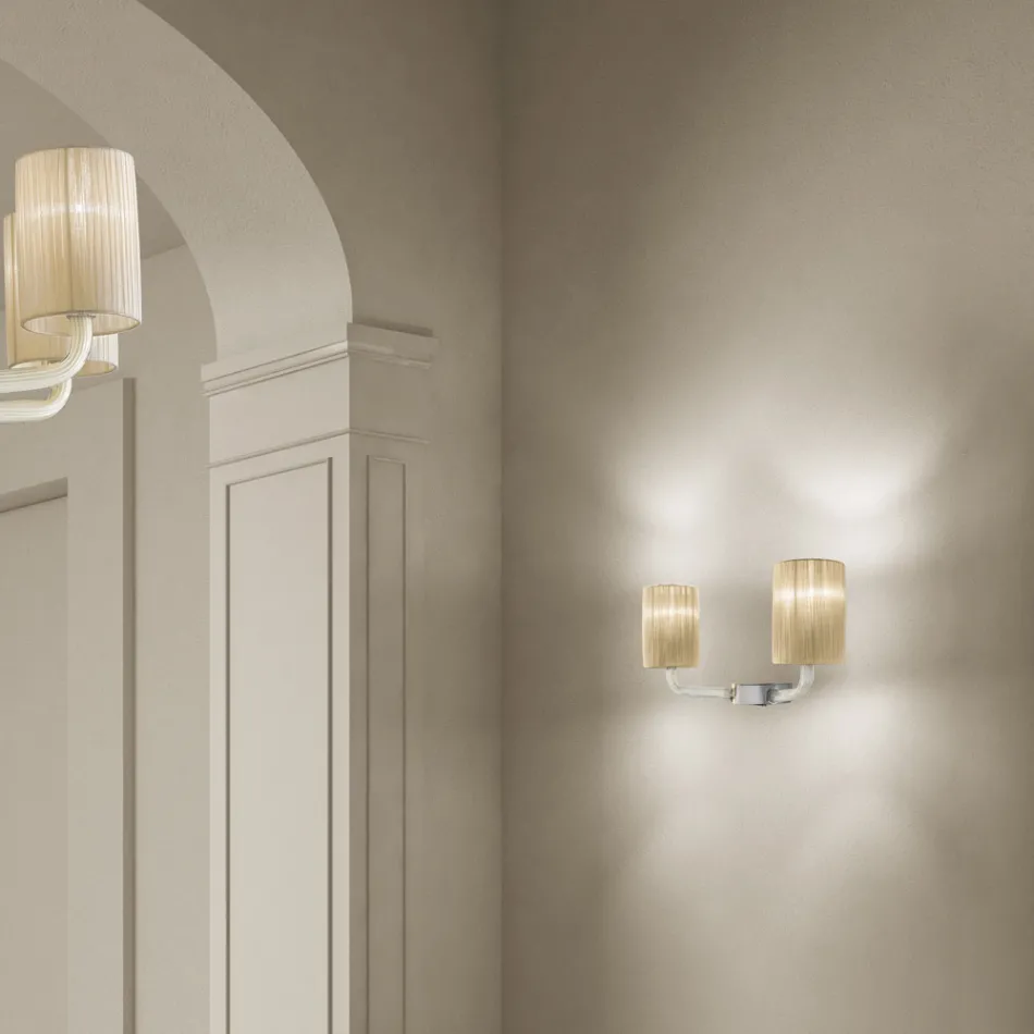 Handgjord vägglampa i venetiansk glas tillverkad i Italien - Graham Viadurini