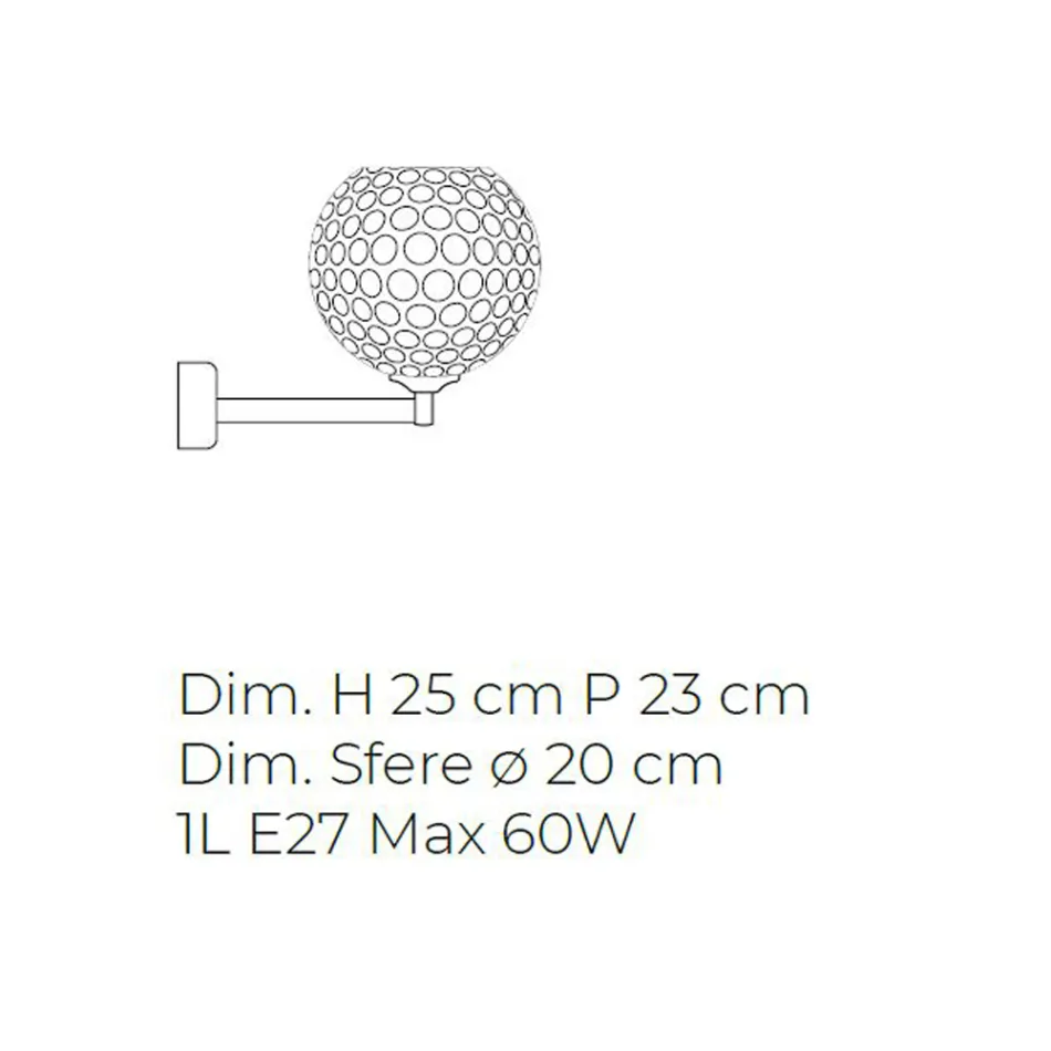 Artisan Vägglampa i Venetianskt blåst glas - Bolle Balloton Viadurini