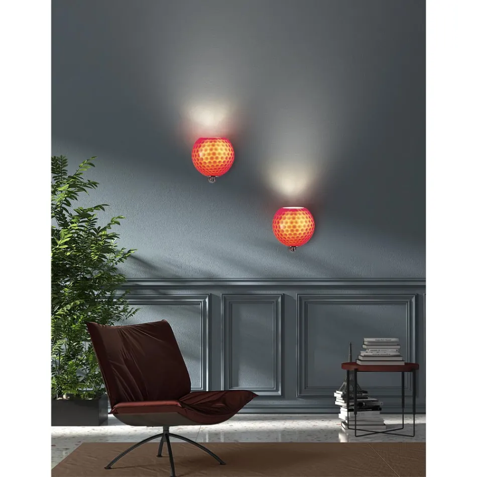 Artisan Vägglampa i Venetianskt blåst glas - Bolle Balloton Viadurini