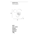 Vägglampa med LED i Målad Metall Modern Design - Trella Viadurini