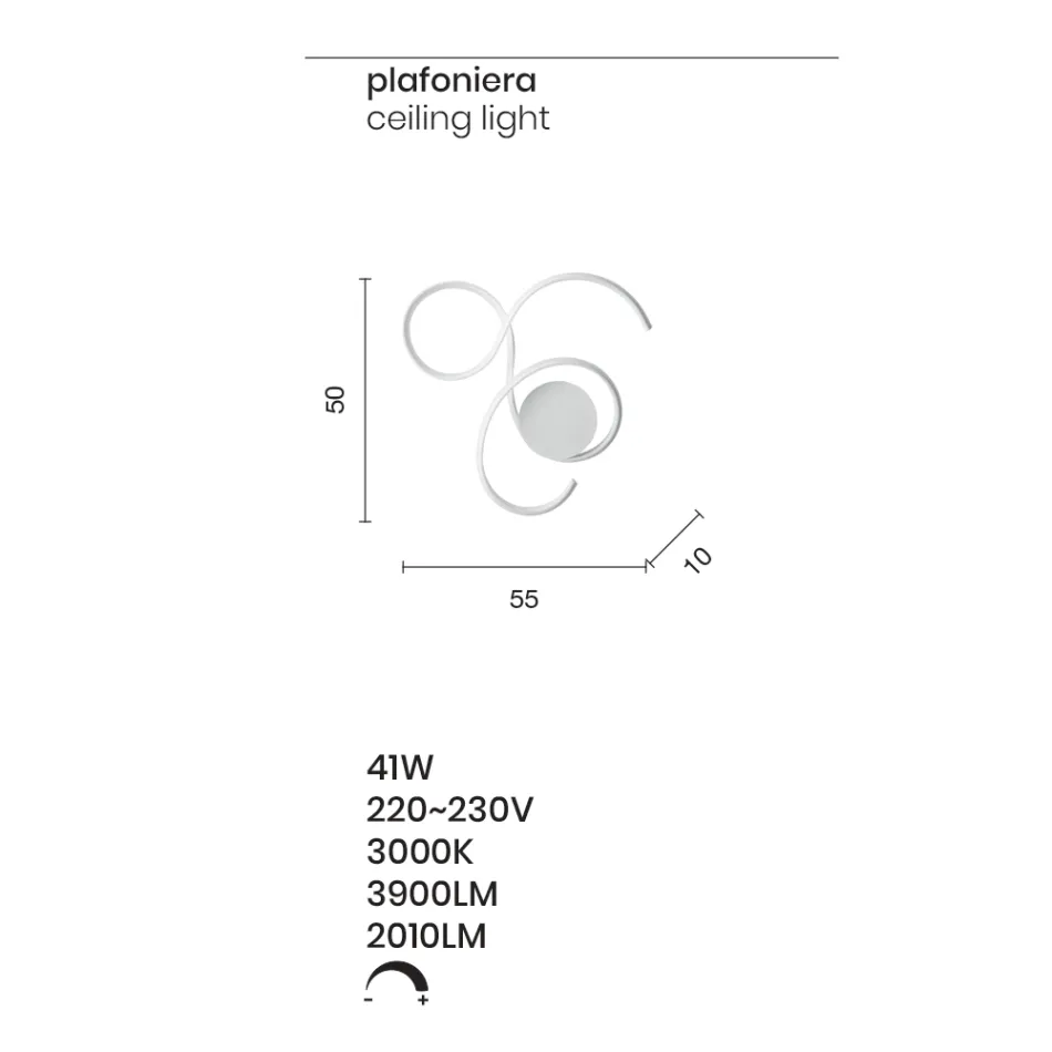 Vägglampa med LED i Målad Metall Modern Design - Trella Viadurini