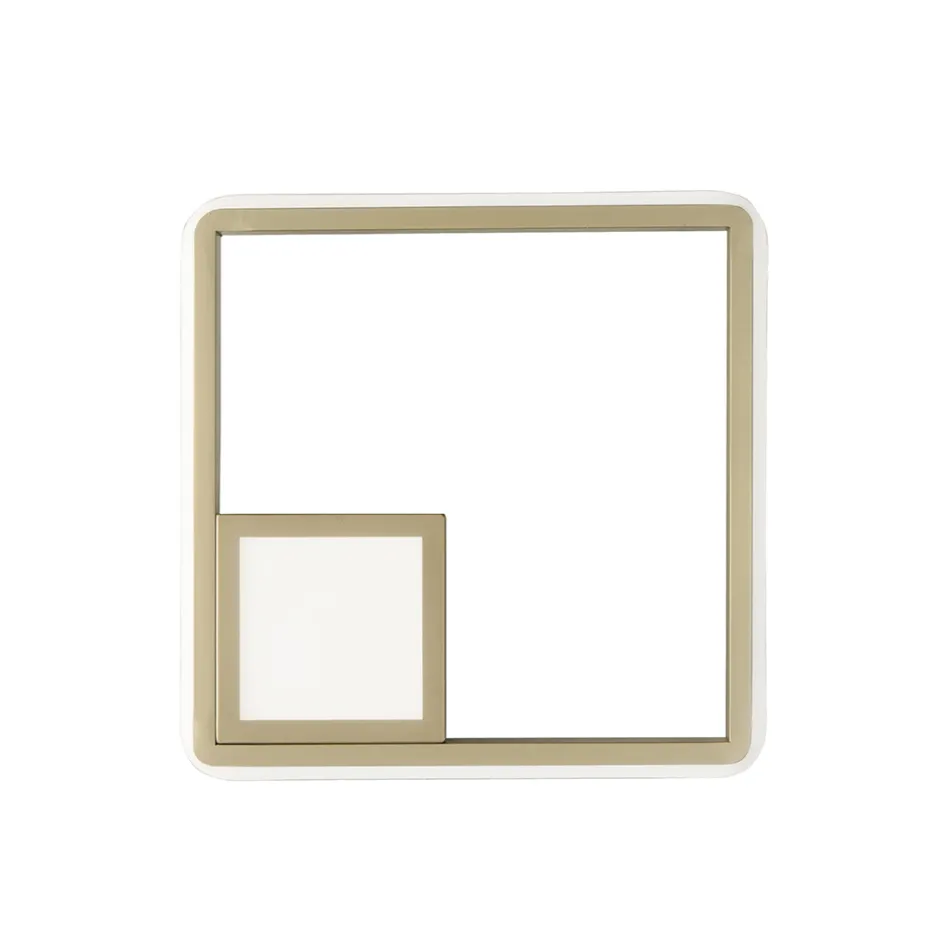 Vägglampa med LED i guldlackerad metall - formell Viadurini