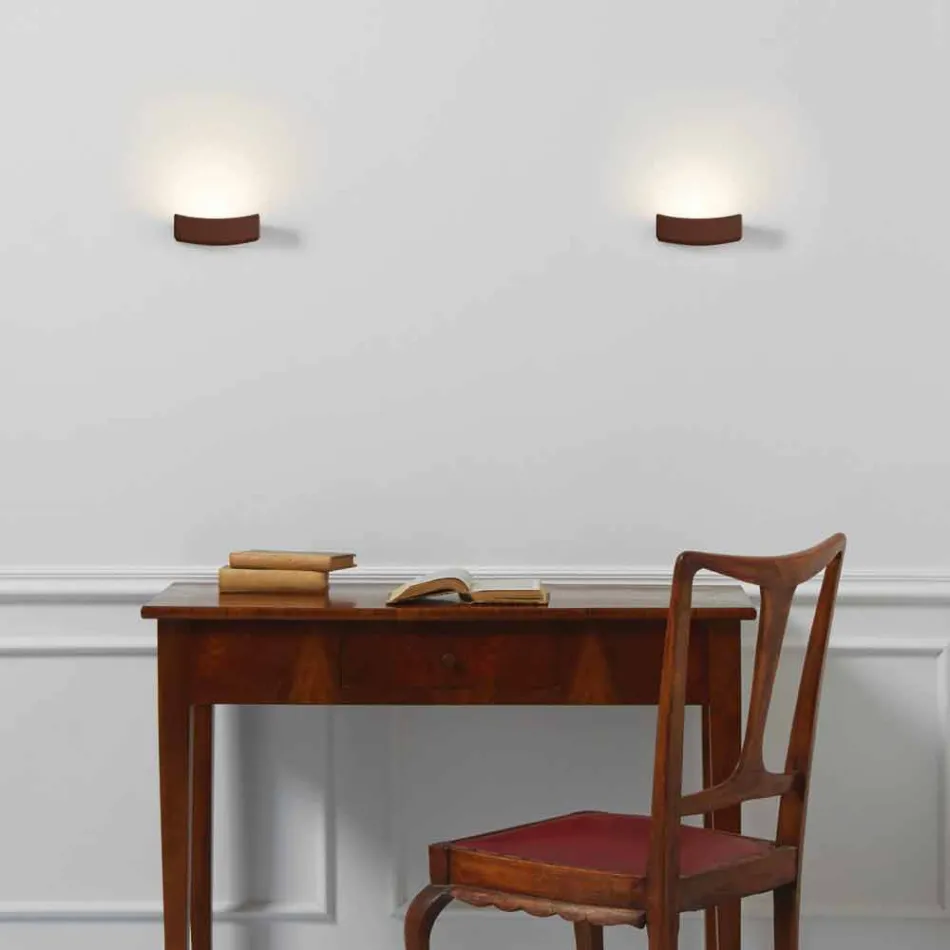 Lampa modern design stålvägg Ø13xh.3,5xsp.10 cm Osea Viadurini