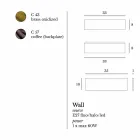 Lampa designvägg av mässing och rostfritt Ø35xh.10xsp.9 cm Harya Viadurini