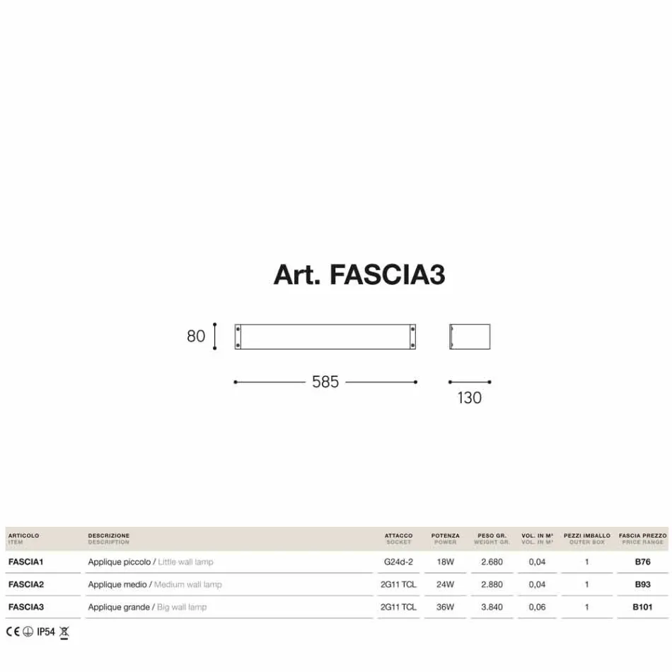 Vägglampa mode koppar och vit metakrylat Viadurini