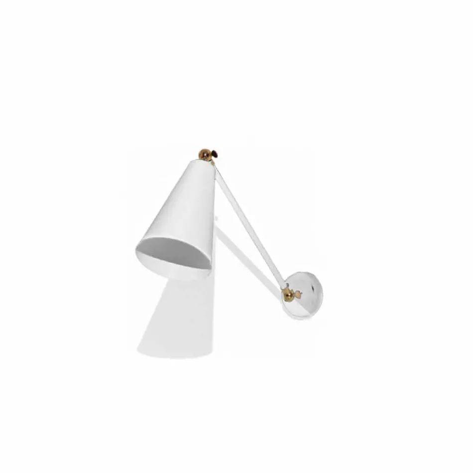 Vägglampa i metall med detaljer i guldfinish Tillverkad i Italien - Zaira Viadurini