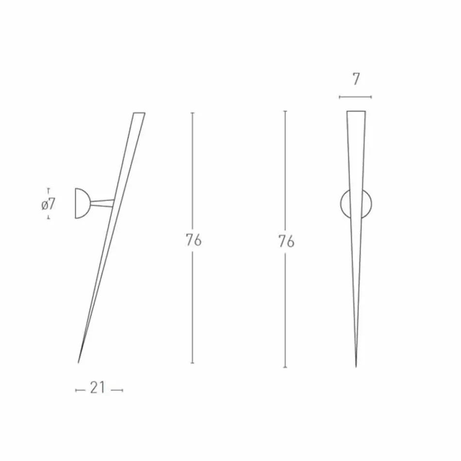 Vägglampa i målad metall med integrerad LED Made in Italy - Throne Viadurini