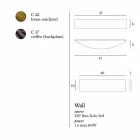 Vägglampa i mässing och rostfritt Ø49xh.10xsp.9 cm Blandine Viadurini