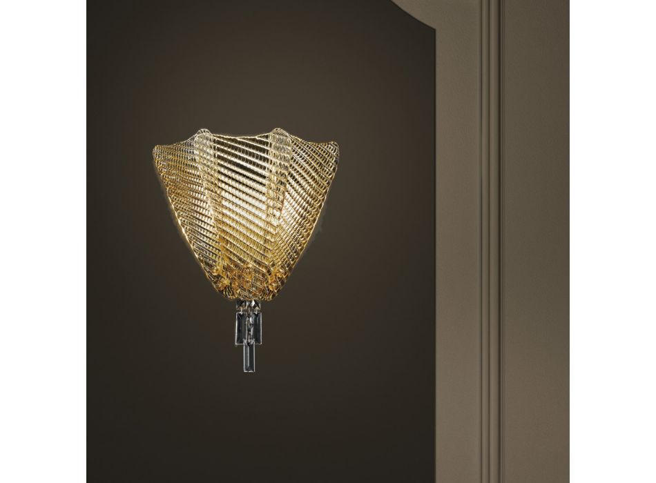 Vägglampa i bärnstensfärgat Venedigglas Tillverkad i Italien - Fabiana Viadurini