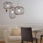 modern vägglampa Stål Ø48xh.40xL.cavo100 cm Beren Viadurini