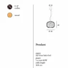 modern vägglampa Stål Ø48xh.40xL.cavo100 cm Beren Viadurini