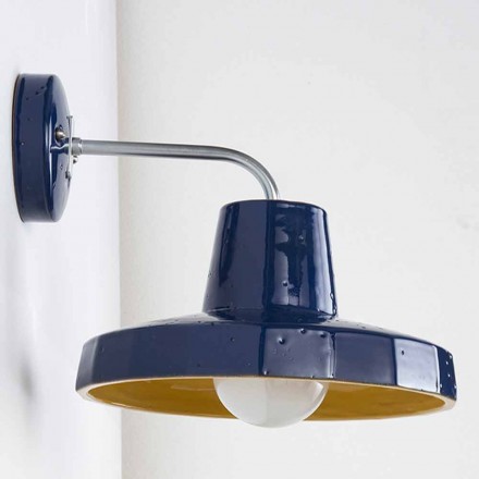 Modern vägglampa i toskansk majolica och mässing, Rossi Toscot Viadurini