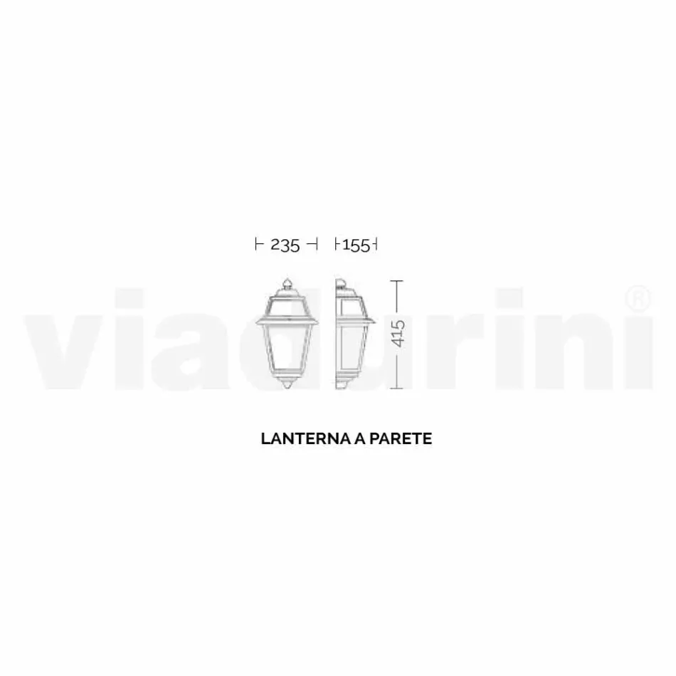 Vägglampa för klassisk utomhus tillverkad i Italien, Kristel aluminium Viadurini